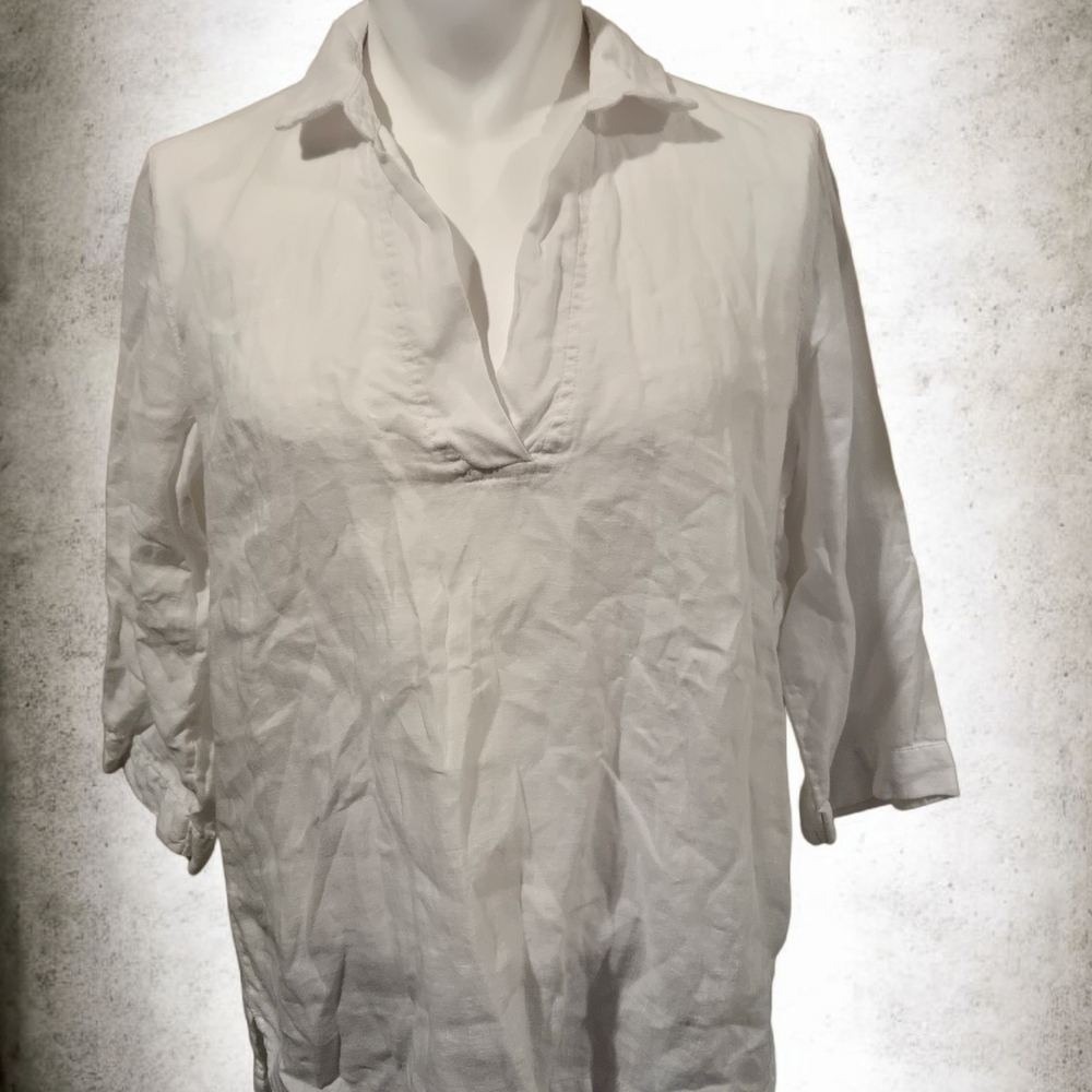 Tahari Elegant Cream Blouse Size Large